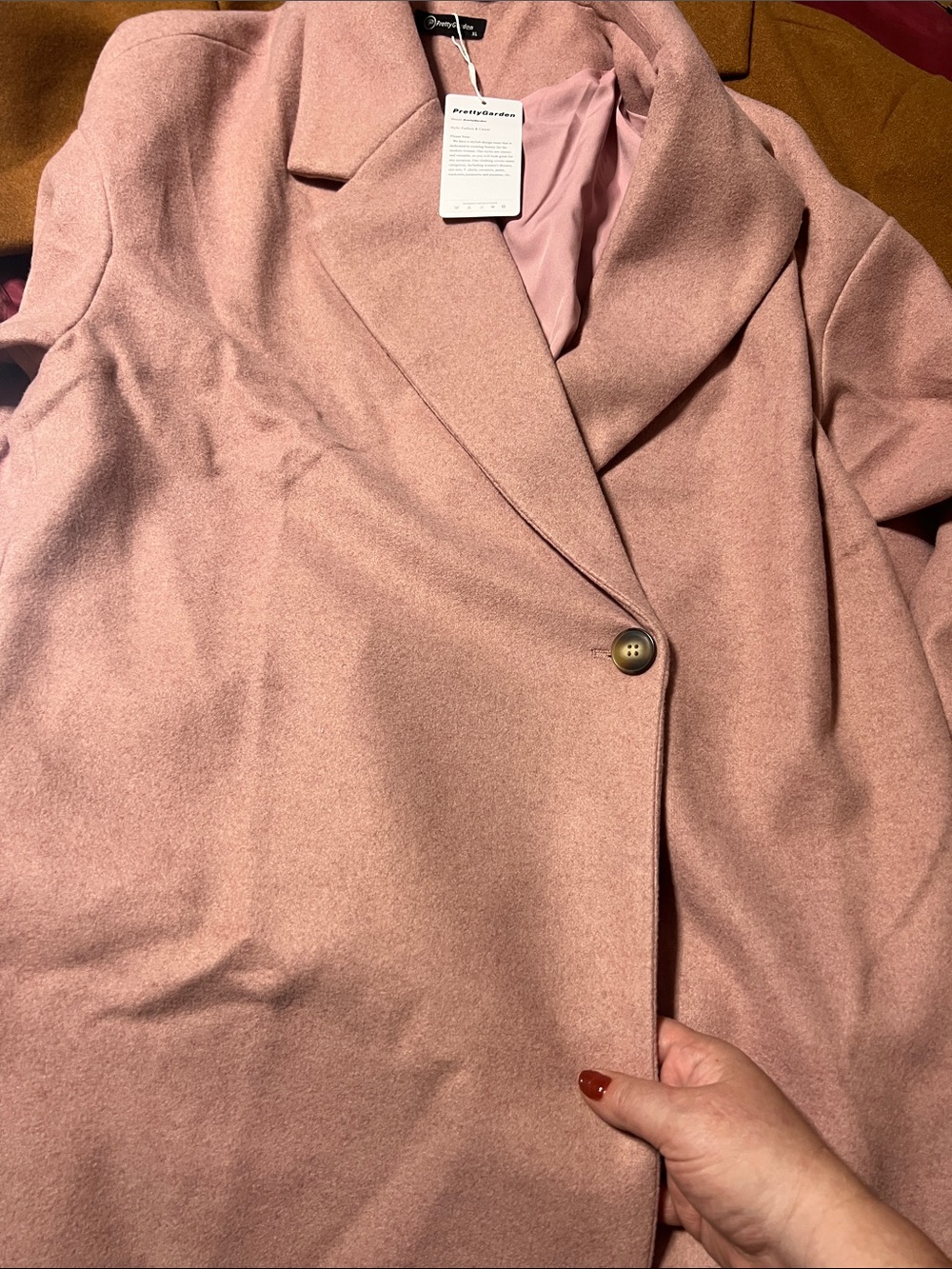 Pretty Garden Long Pink Open Front Coat - Picture 5 of 9